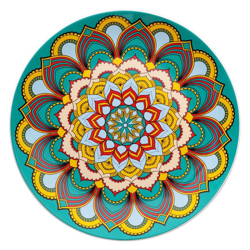 Bohemian Moroccan Ceramic Divided Dinner Plate