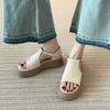Spot! Small Soft-soled Thick-soled Heightened Retro Open-toed Sandals Women's New Summer Flat-soled Roman Shoes