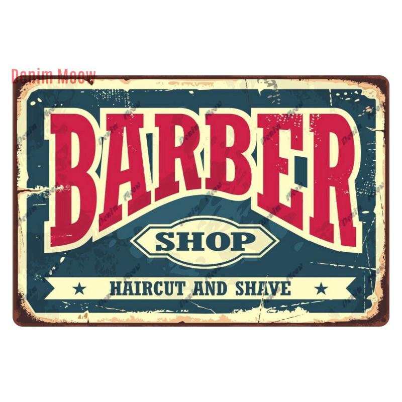 Hair Cutting Retro Plaque, Metal Signs, Barber Shop, Vintage Painting, Wall Posters, Bar, Pub, Shave & Haircut, Home Decor, WY28