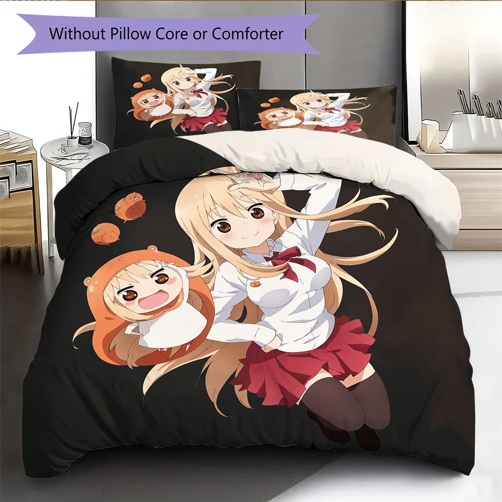 Umaru Doma  Pattern Bedding Quilt Set  Home Decoration  Gift (1 * duvet cover + 2 * pillowcase  without core)