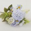 Artificial Silk Flowers Uv-resistant Artificial Plants Elegant Uv Resistant Artificial Rose Flower with Green Leaves for Home