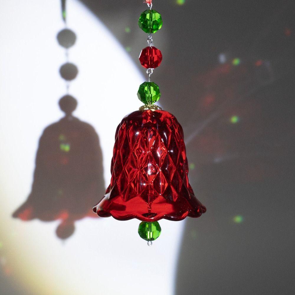Exquisite Crystal Wind Chime Transparent Bell Glass Pendant Christmas Tree Decorations  Backyard