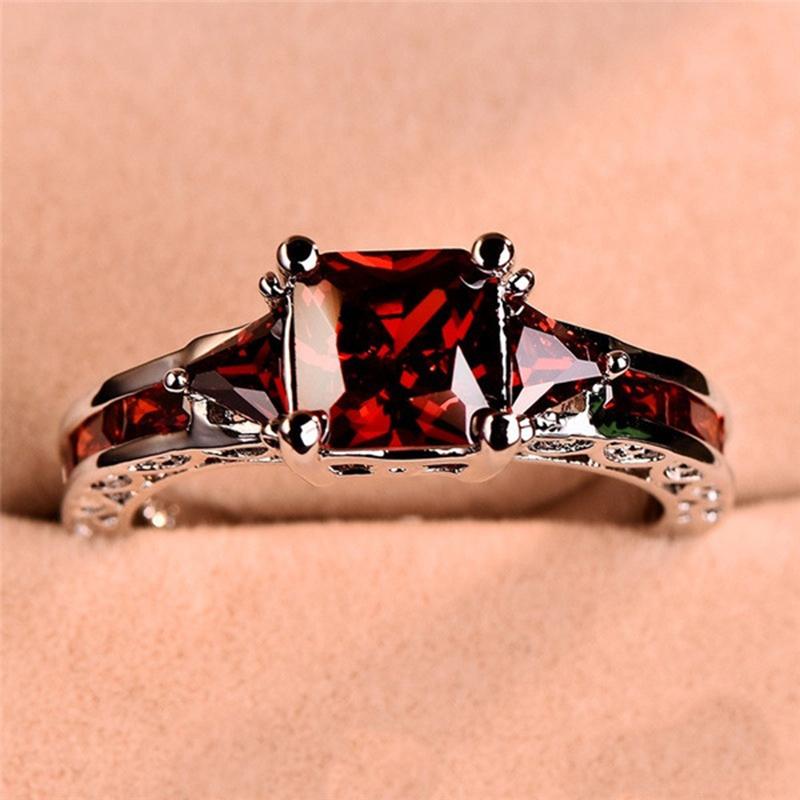 New European And American Creative Accessories Fashion Female Zircon Hand  Black Gem Wedding Ladies Ring