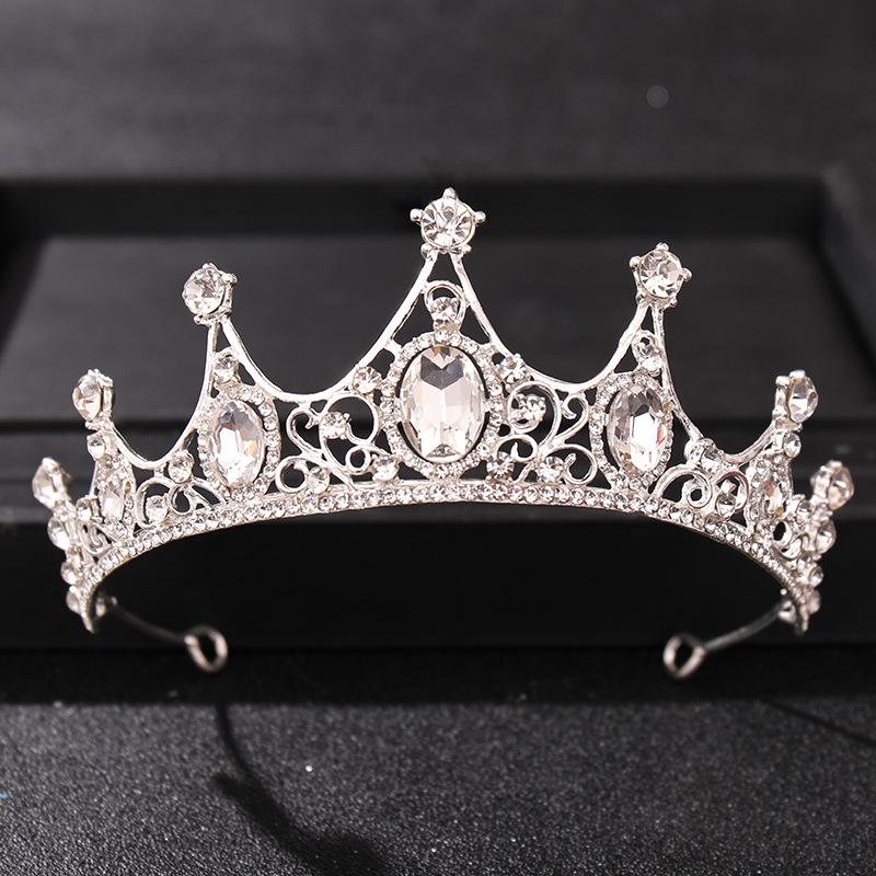 Accessori per Capelli da Sposa Barocco Strass Cristallo Corona Tiara Corona da Sposa Copricapo Corona da Festa Gioielli per Capelli da Sposa Tiare