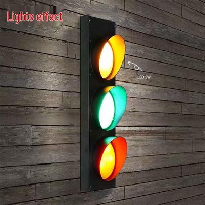 Industrial Retro LED Traffic Light Wall Lamp for Bar or Gallery Decor