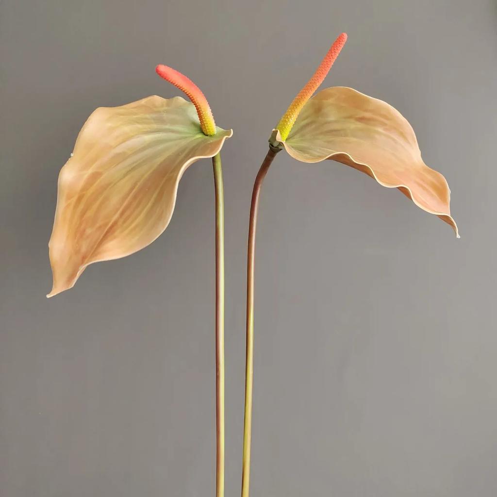 6Pcs/lot Artificial Latex Red Palm Real Touch Flowers Calla Lily Wedding Flower Arrangement Brithday Party Decor Home Ornaments