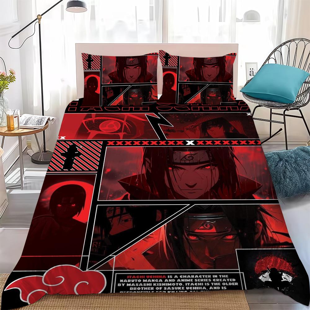 

Itachi U-Uchiha Duvet Cover Set Home Style Bedding Soft Laundry Cotton Bed 3 Piece Set Student Dormitory Gift 135x200cm