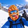 Volledig Hoofd Nek Cover Grappige Voedsel Gebreide Balaclava voor Volwassenen, Nieuwigheid Burger Chips Popcorn Vormige Snowboarduitrusting Accessoires Ski Masker, Winter