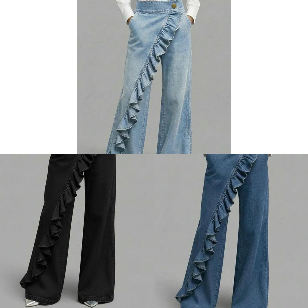 Pantaloni di Jeans Vintage con Tessuto Elasticizzato per un Look Casual da Ufficio