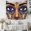 Ancient Egyptian Pharaoh Eyes Tapestry Tribal Face Wall Hanging Peach Skin Fabric Bohemian Art Decor for Bedroom Living Room