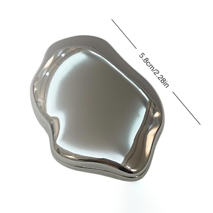 Metal Double Sided Makeup Mirror Portable Foldable Portable Makeup Mirror Irregular Rotating Mirror Beauty Tool Accessories