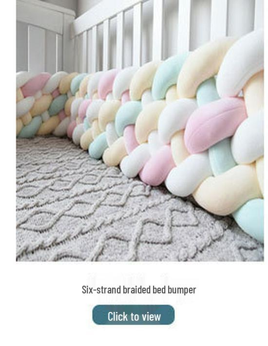 Nordic Cable Knit Crib Bumper - Three-Strand Braid Knotted Rope Pillow