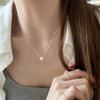 Korean S925 Sterling Silver Star Necklace with Diamond Inlay – Minimalist Clavicle Chain for Women