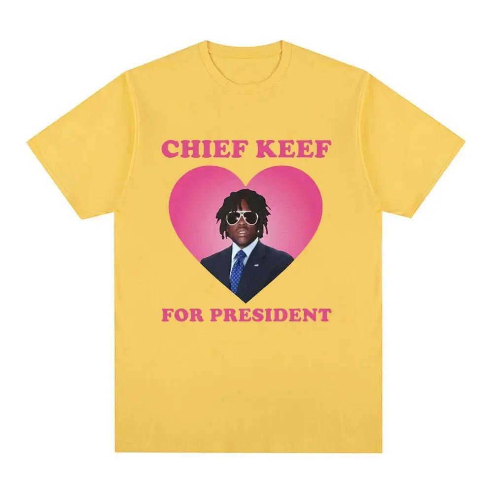 Rapper Chief Keef For President T Shirt Unisex Fashion Casual Short Sleeve Tshirt Aesthetic Vintage Oversized Tshirts Streetwear