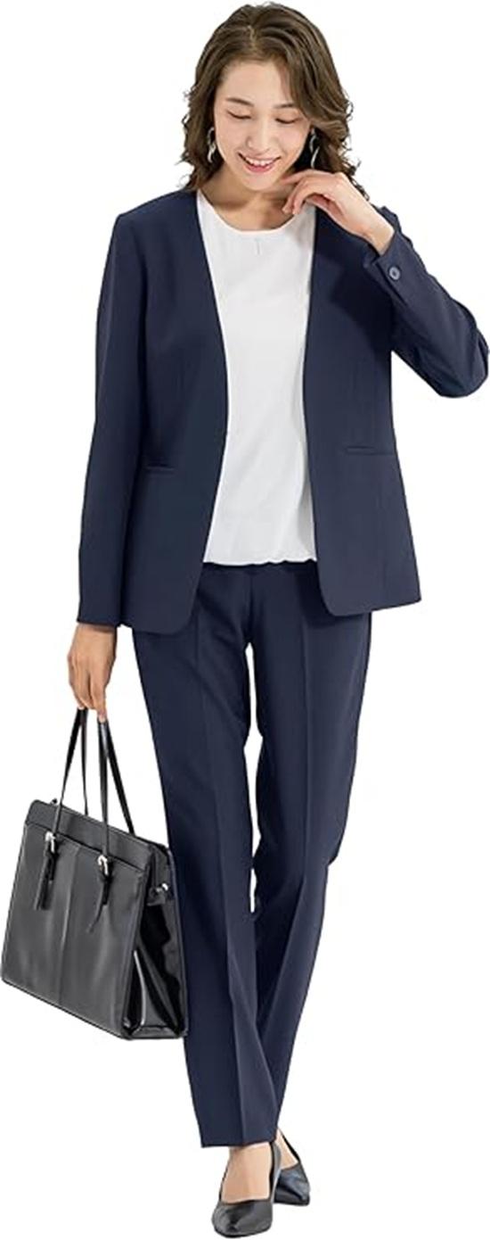 

Костюми для церемоніального храму, вступу до школи, випускного, випускного в дитячому садку, вступу до дитячого садка, діловий розмір, бежевий [Add Rouge] жіночі, костюми, 21ABR Темно-синій