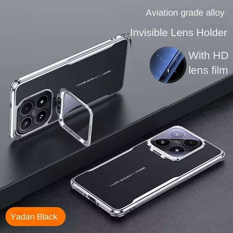 

Чохол для Xiaomi 17 15 14 Pro Max Ultra 15S Redmi H90 Pro Max з невидимою підставкою-тримачем для камери та шкіряною задньою кришкою, бампери для телефону Redmi K90 Pro Max чорний