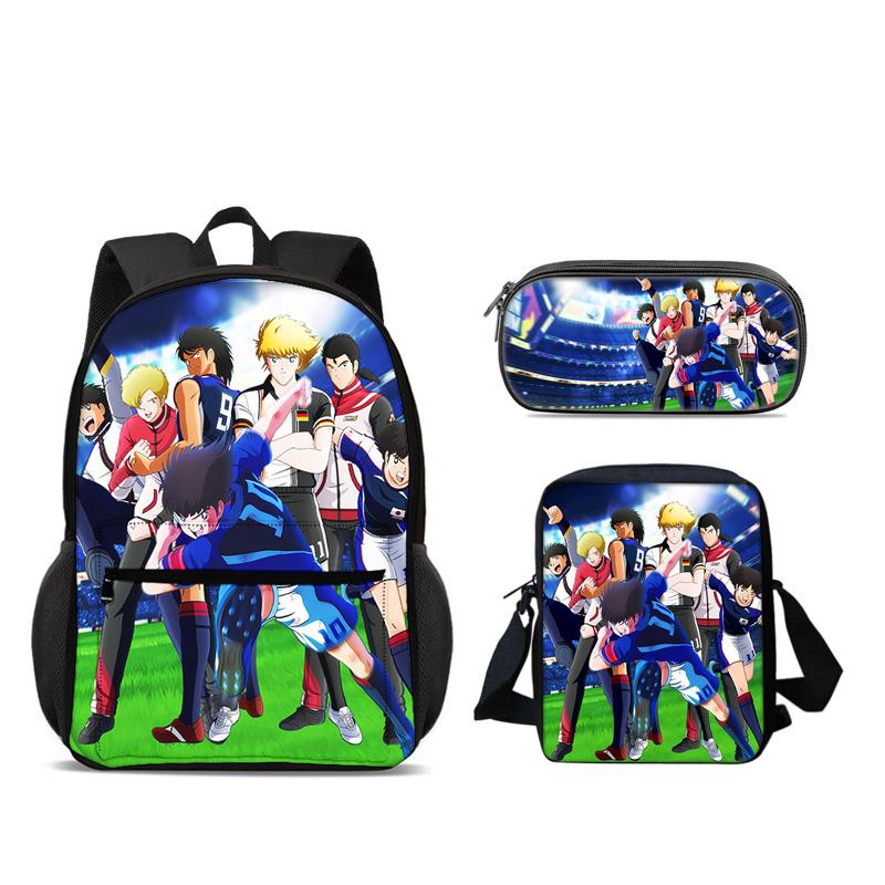 Captain Tsubasa Backpack Pen Bag Shoulder Bag 3pcs Set Versatile  Large Capacity Boy and Girl School Birthday Best Gift