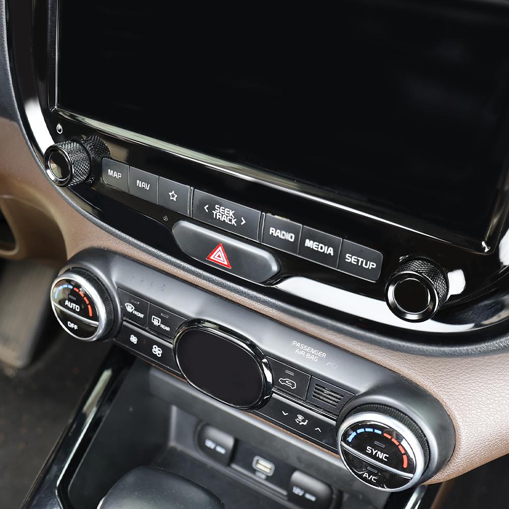 For Kia Soul -2025 2PCS High-End Version Aluminum Red Blue Black Air Conditioner Knob Trim Ring Control Adjust Button Cover