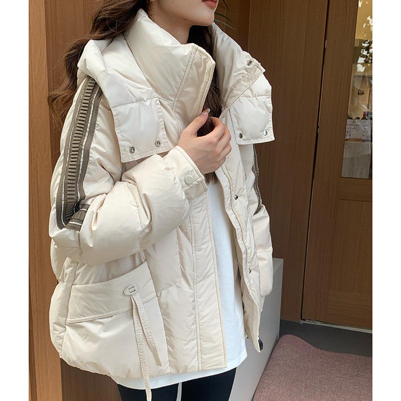 Women's New Korean Hooded Cold Windproof Lightweight Thickened Fluffy Warm Loose High-quality Fabric Casual Sports Cotton Clothing