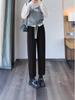 High-Waisted White Fleece-Lined Wide-Leg Women's Straight-Leg Pants, Winter 2025 Collection