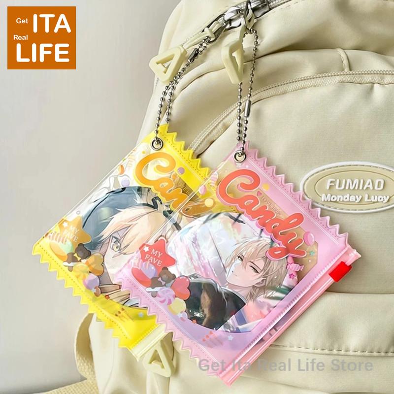 Italife Anime Badge Card Keychain Candy Bag Hanger for Pin Card Dolls Itabag Decoration Accessories Clear Protective Cover H313