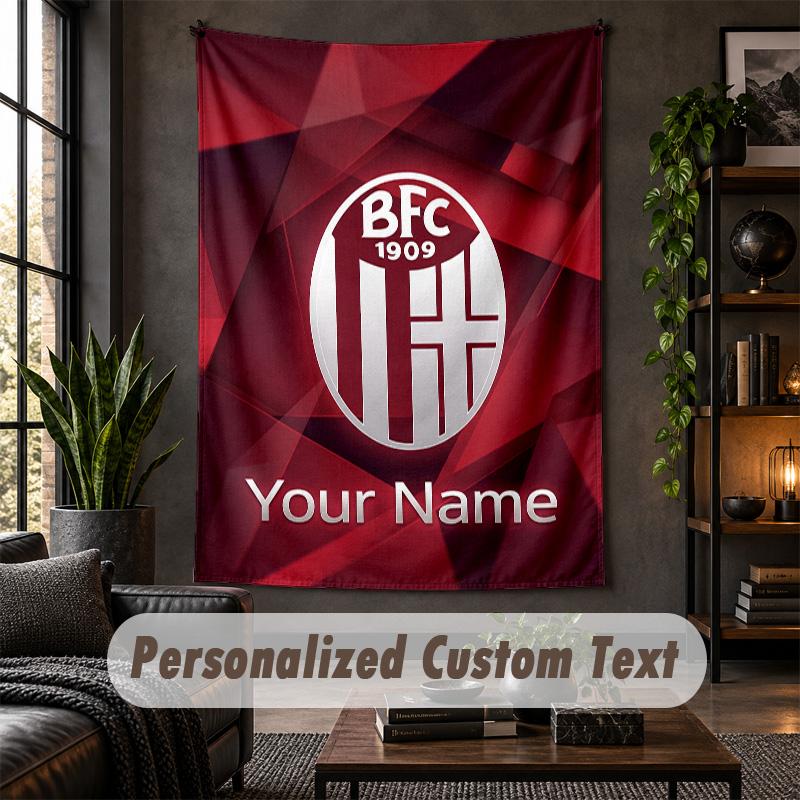 Wall Tapestry Bologna FC Print Custom Name Text Wall Hanging Home Decor