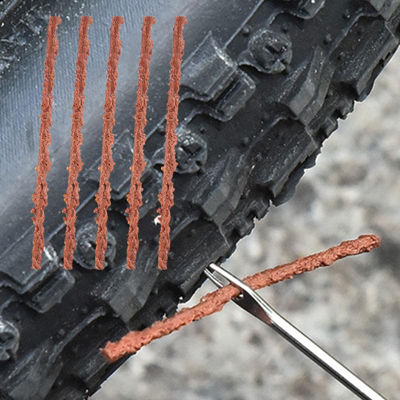 50 Stück schwarze Reparaturstreifen für schlauchlose Reifen, Rührkleber für Reifenpannen, Notfall-Reifenreparatur für Auto, Motorrad, Fahrrad