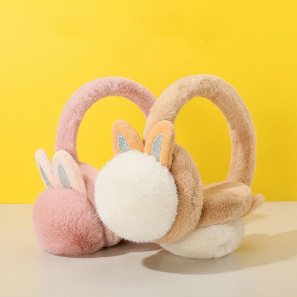 Faux Fur Rabbit Ear Earmuffs Thermal Plush Earflap Soft Winter Ear Cover  Student