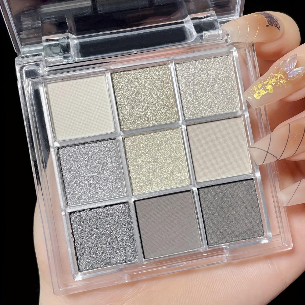 

1PC 9 Color Glazed Eyeshadow Palette, Pearlescent Glitter and Matte Effect, Waterproof and Sweat-proof