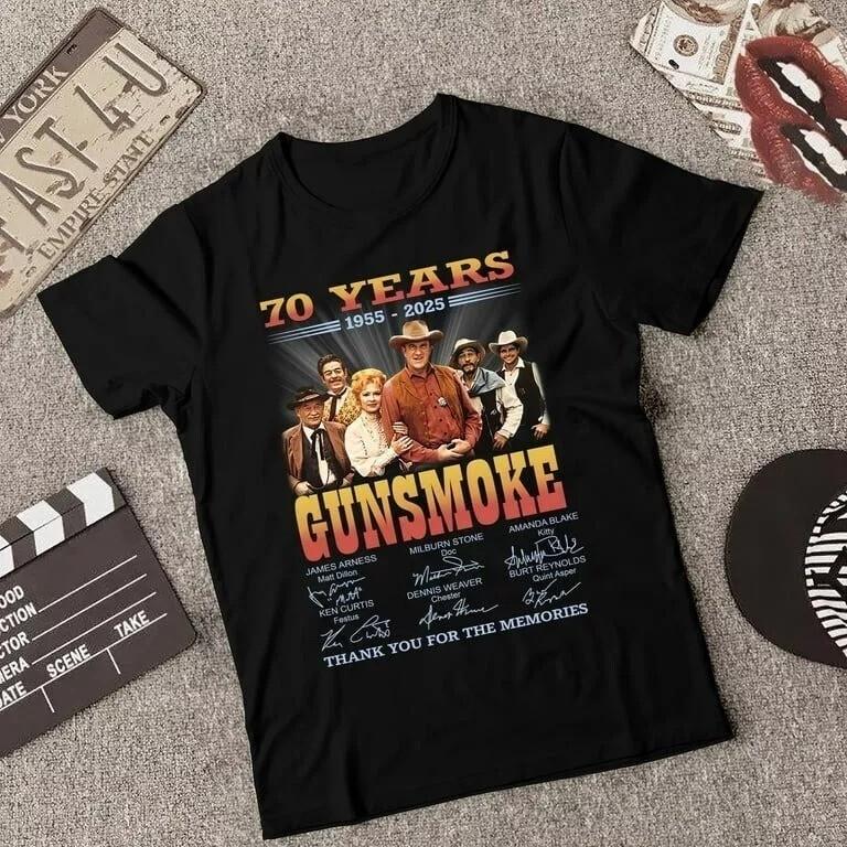 70 Years Gunsmoke Thank You For The Memories Anniversary 1955 2025 Unisex Shirt Unisex T-Shirt S