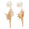 Seaside Holiday Conch Earrings: Unique, Fashionable, and Stylish Long Earrings with European & American Flair.