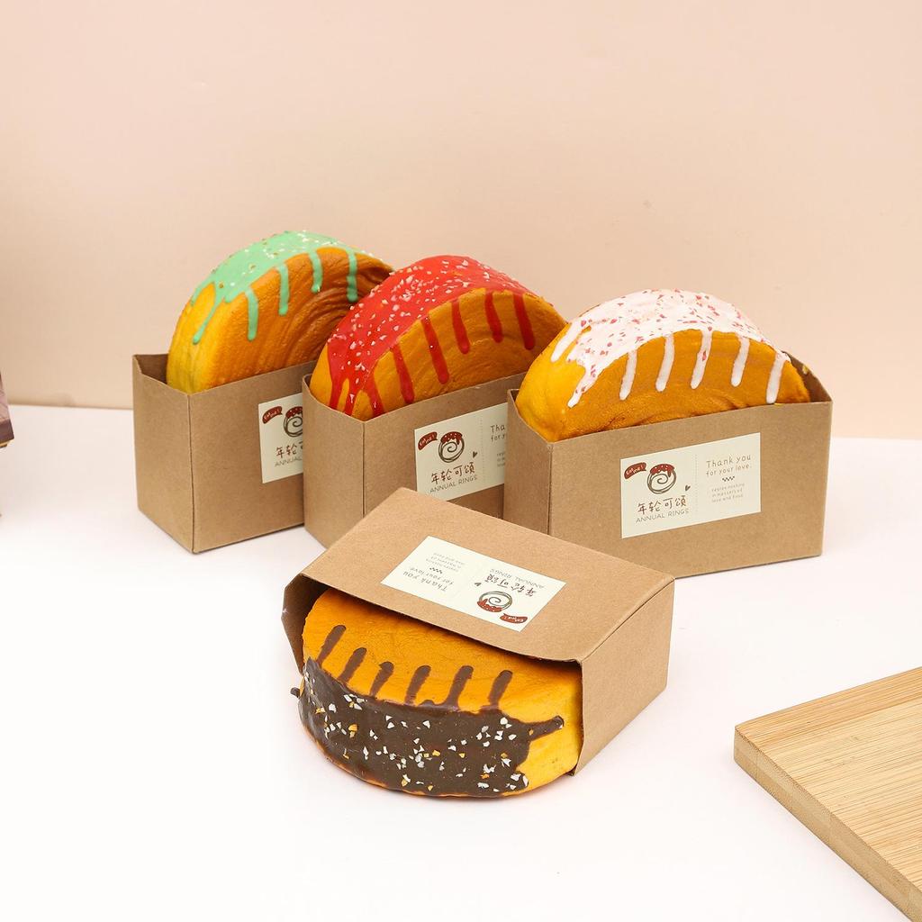 PU Jam Wood Ring Croissant Bread Model - Food Decoration Prop for Dessert Displays