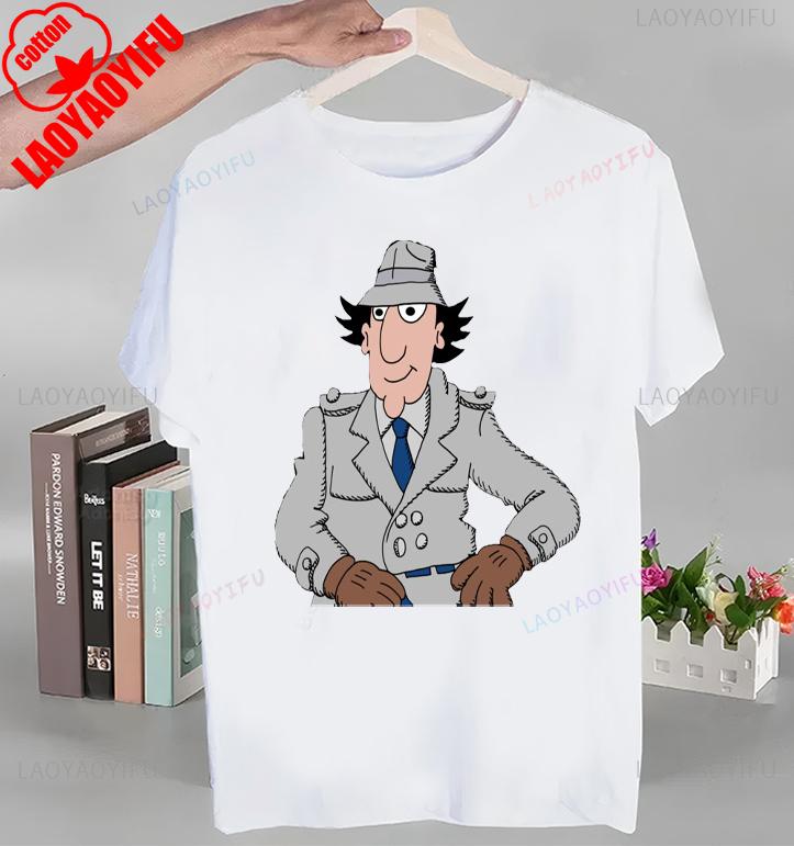 Koszulka z nadrukiem Animowany Inspektor Gadżet Topy Animowany Inspektor Gadżet T-shirt Krótki rękaw Okrągły dekolt
