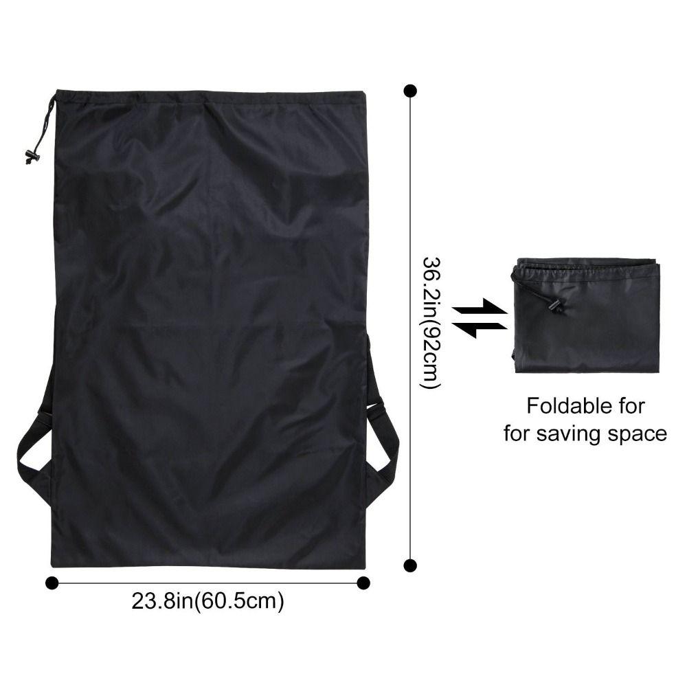 Adjustable Washing Drawstring Backpack Black Clothing Storage Bag Laundry Backpack  Camping