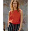 Women's Summer Breathable Short Sleeveless Casual Linen Tank Top, Loose-Fitting Crop Top in Cotton-Linen Blend