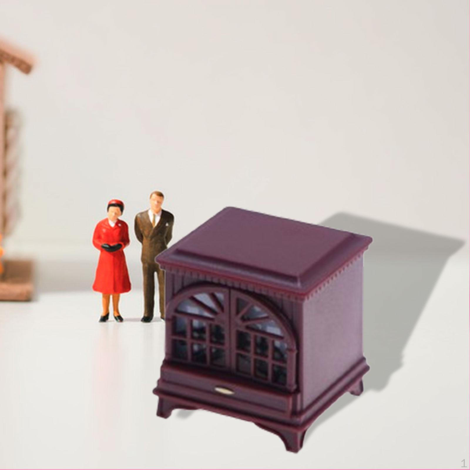 

Светодиодный камин на 1 персону:12 масштабных кукольных домиков Red Brown