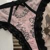 Lace Bow Sexy Thong Transparent Women's Lingerie Low Waist Flower Embroidery Mesh Perspective Hollowed Panties Briefs
