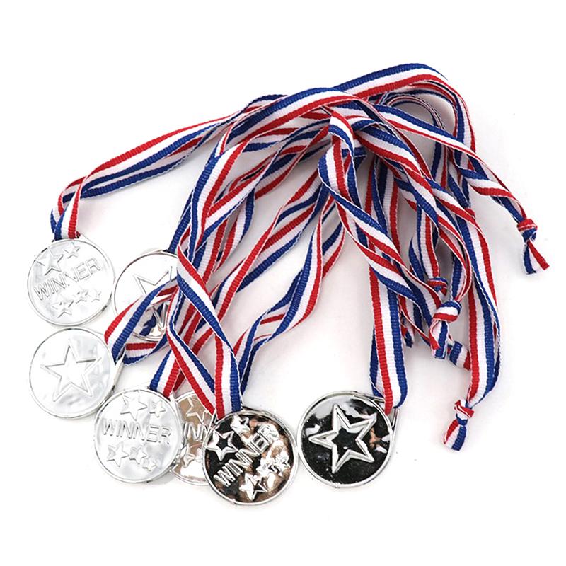 Children Gold Plastic Winners Medals Sports Day Party Bag Prize Awards Toys