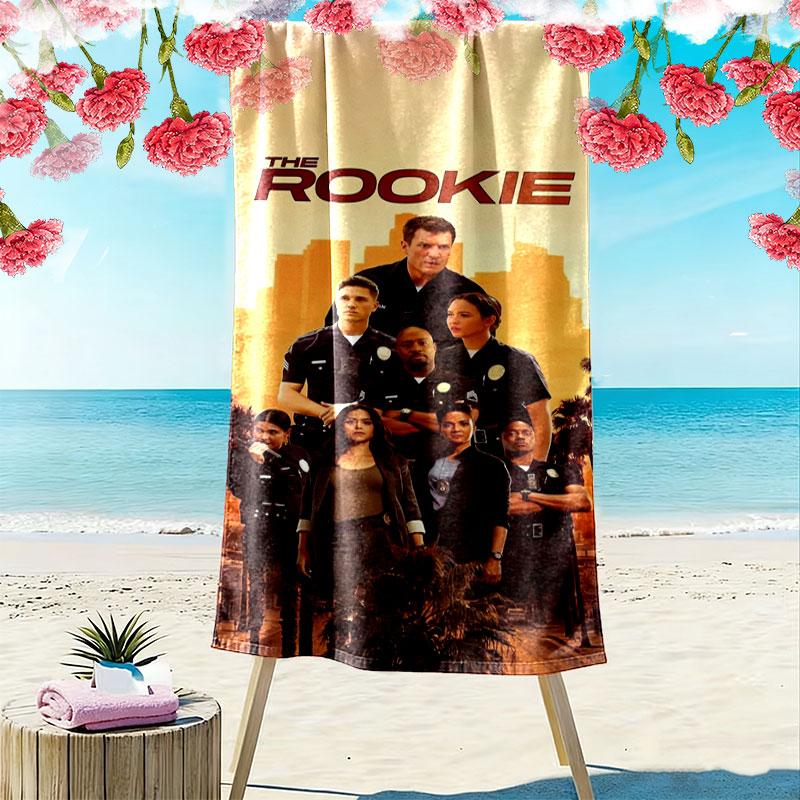 Asciugamano da Spiaggia Stampa THE ROOKIE, Asciugamano Grande Morbido Asciugatura Rapida per Spiaggia Campeggio Nuoto
