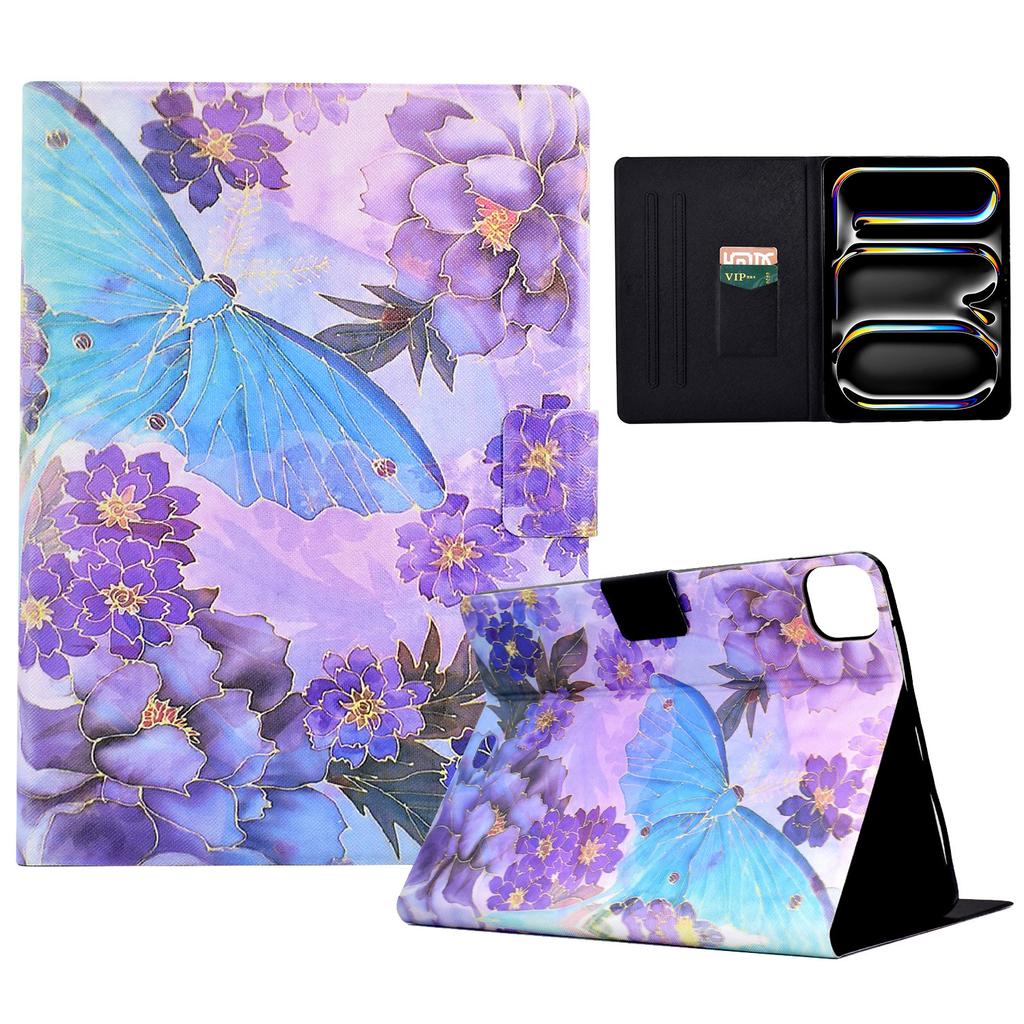 For iPad Pro 11 (2024) Case Pattern Leather Tablet Protective Cover Auto Sleep/Wake