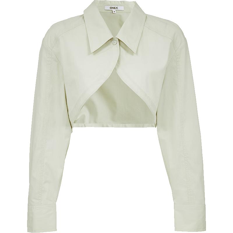 ONLY Women s Pure Cotton Loose Short Lapel Long Sleeve Shirt XS