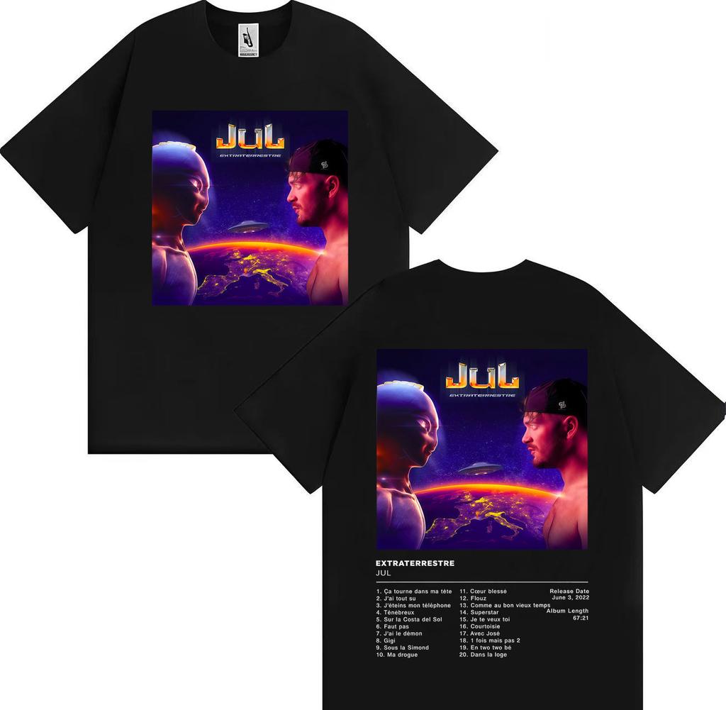 Rapper Jul New Album Graphic Print Loose Tshirt Man Woman Fashion Gothic Casual T Shirt Shortsleeved Cotton Oversized Cozy Tops
