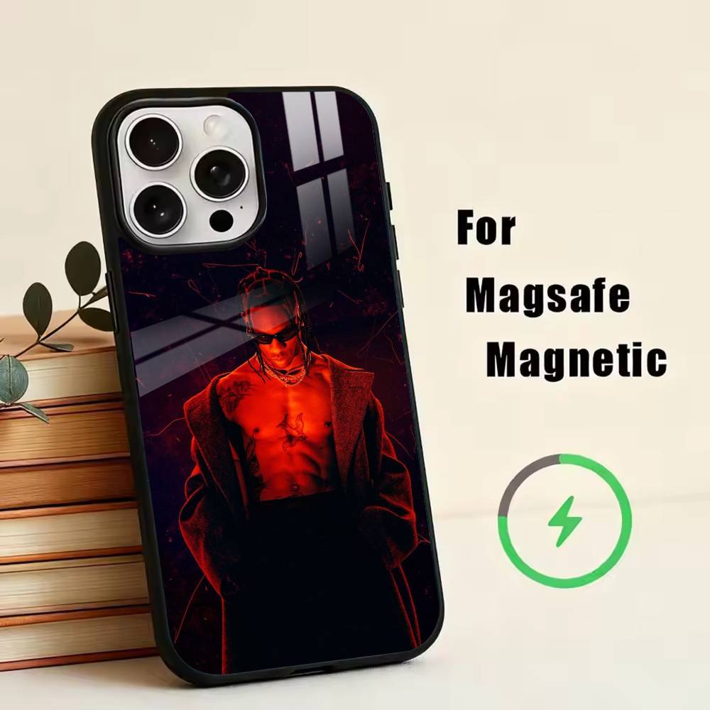 T-Travis S-Scott Phone Case For iPhone17,16,15,14,13,12,11 Plus,Pro Magnetic For Magsafe Wireless Charging