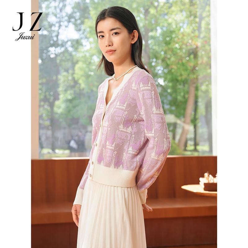 

JUZUI Women s Jacquard Knit Cardigan M