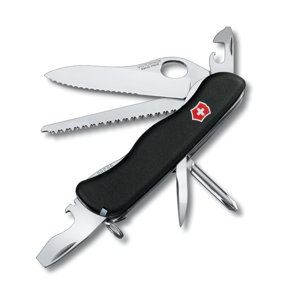 VICTORINOX Trailmaster Black Multifunctional Knife Disaster Prevention Goods for Includes Swiss Made with 12 Small Compact Jutoku Knife Climbing,