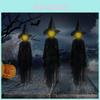Vibrant Multicolor Led Hanging Witch Decoration For Halloween Sound Activated