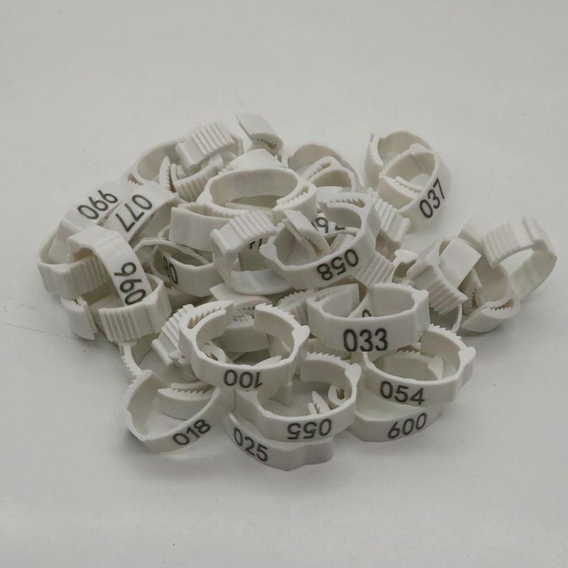

100Pcs/Color Adjustable Chicken Foot Rings Inner Diameter Size 2~2.4cm Chicken Poultry Flexible Retractable Foot Rings 8 Colors