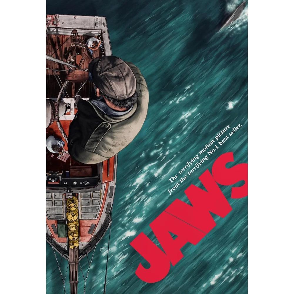 Berühmte Amerikanische Klassische Horror Jaws Filmplakate Retro Küstenstadt Drucke Leinwandmalerei Wandbilder Heim Wohnzimmer Dekor