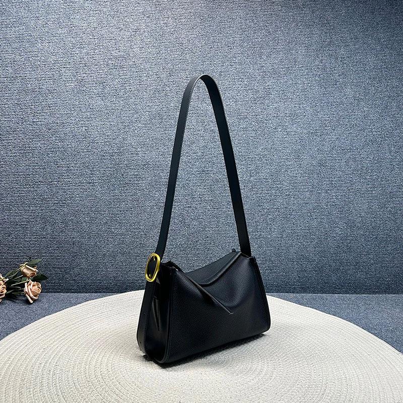 Geantă pernă high-end din piele naturală, pentru navetă, piele de vacă, capacitate mare, geantă crossbody de umăr simplu