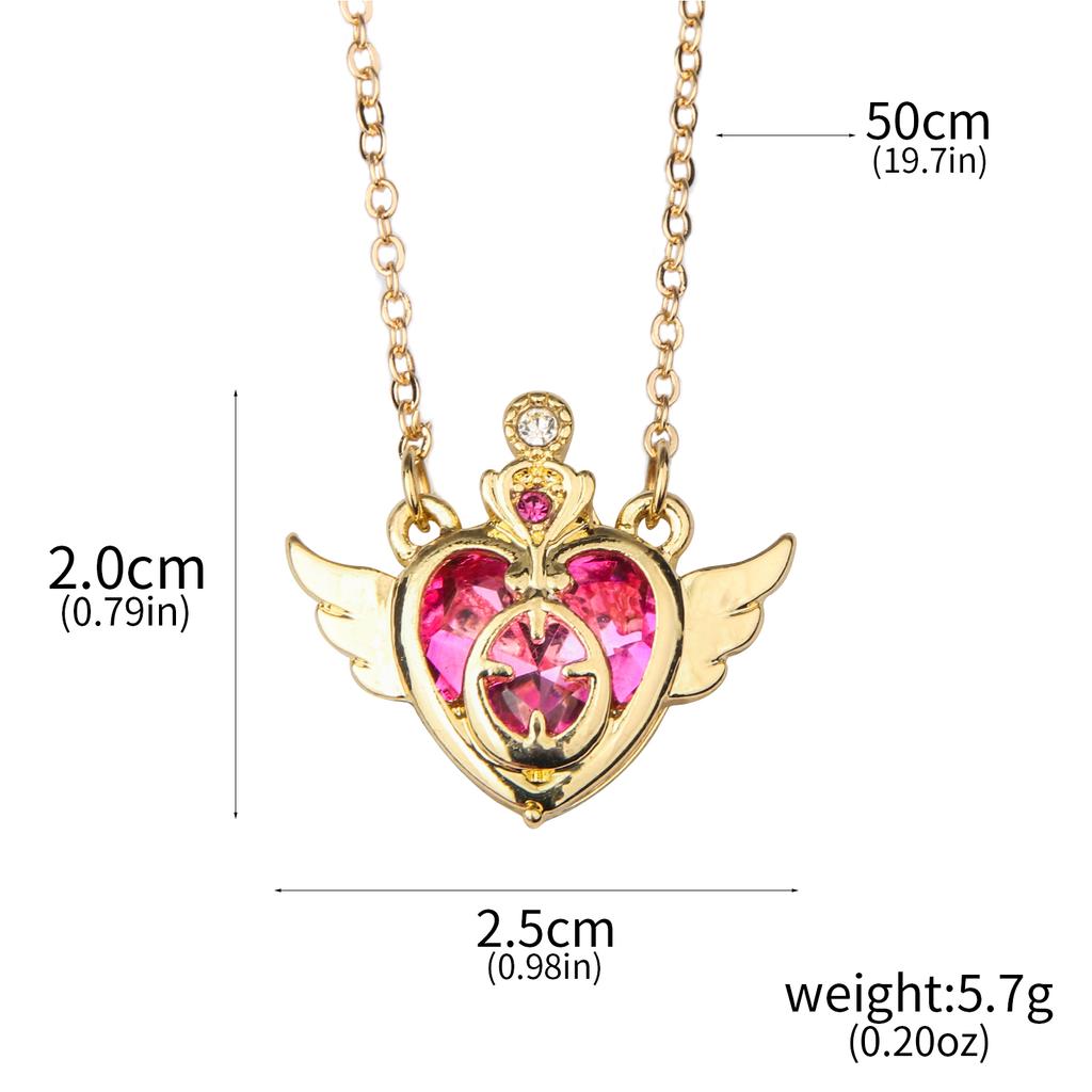 LLX Anime SAILOR MOON Necklace Tsukino Usagi Magical Girl Transformation Cartoon Necklace Cosplay Fan Gift Men Women Bag Jewelry